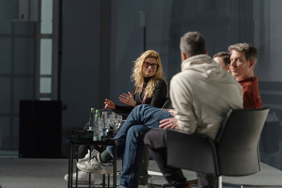 Christina Caspers-Römer und Tobias Stärk beim Virtual Production Panel auf der Film &Media Exchange FMX in Stuttgart.